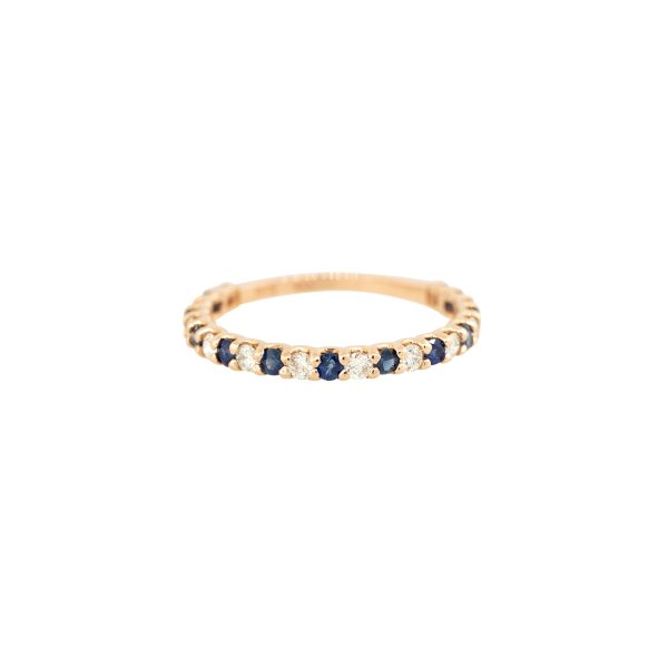 14k Rose Gold 0.48ctw Sapphire and 0.32ctw Diamond Band