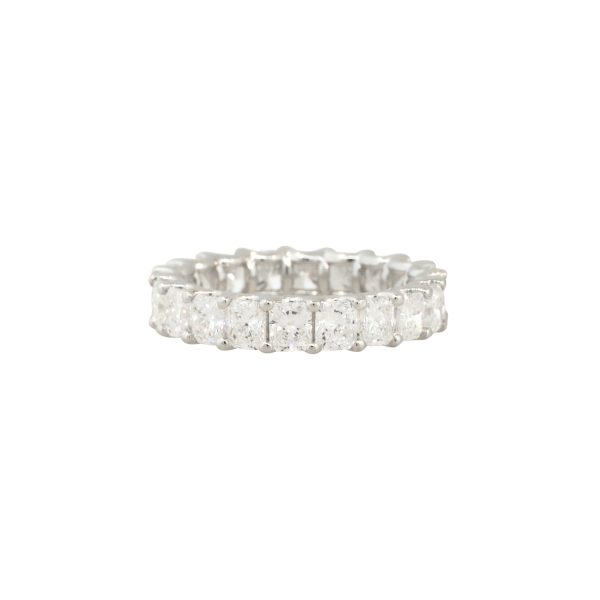 14k White Gold 4.01ctw Radiant Cut Diamond Eternity Band