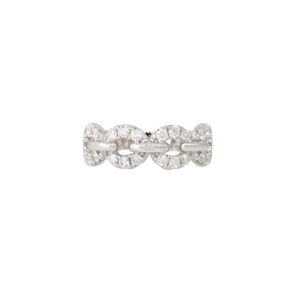 18k White Gold 0.68ctw Round Brilliant Cut Diamond Open Link Ring