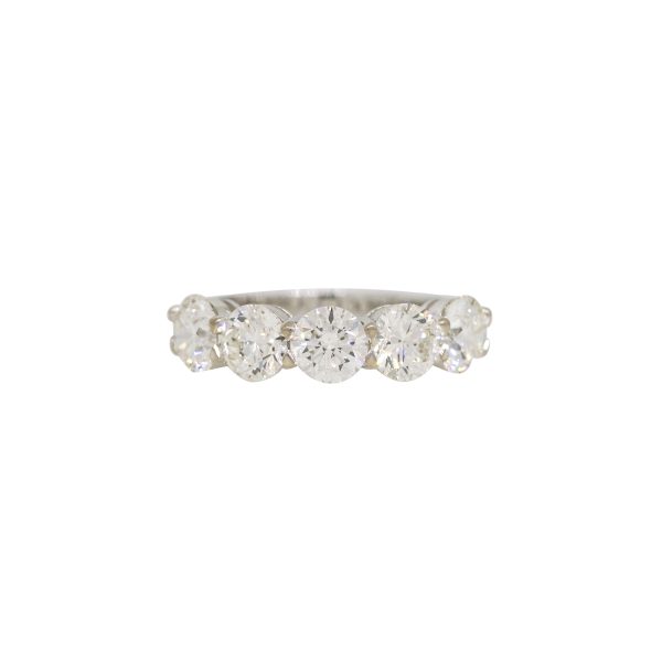 18k White Gold 3.77ctw Natural Round Brilliant Cut Diamond Halfway Band
