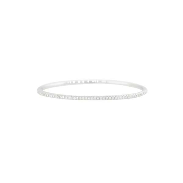 18k White Gold 0.50ctw Round Brilliant Cut Diamond Bangle Bracelet