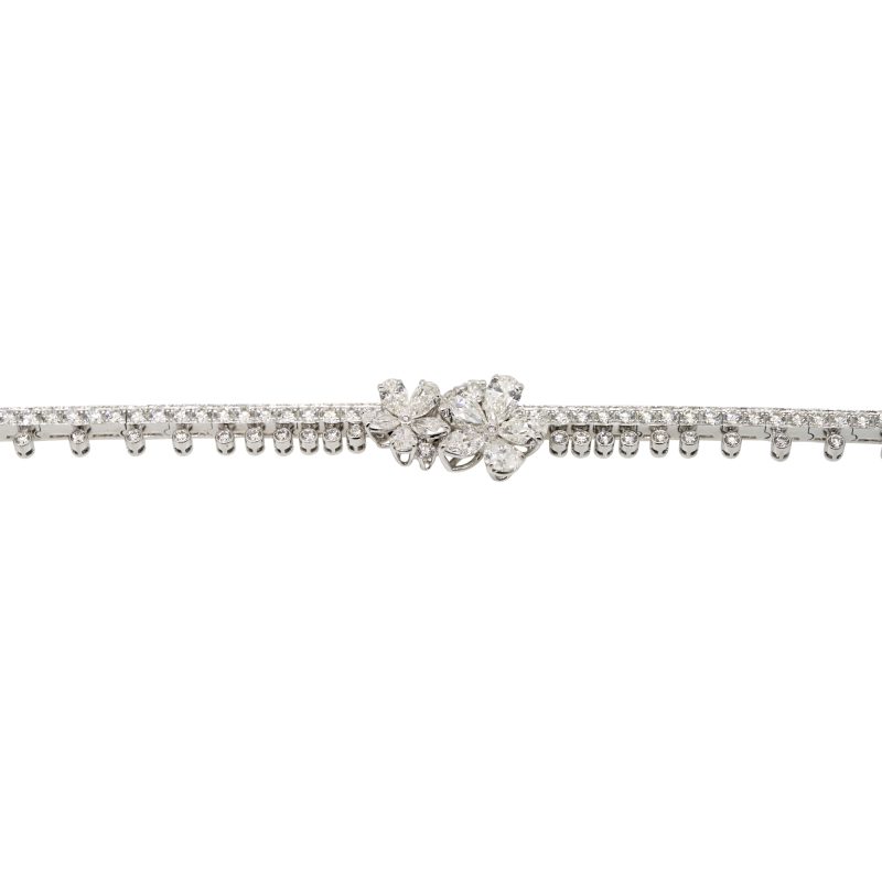 Graff 18k White Gold Natural 7.50 Carat Diamond Carissa Bracelet